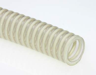 Click to enlarge - A food quality hose designed for light duty applications. Smooth bore and with a slightly convoluted cover, this hose is tough and flexible. All materials used are approved for use with food products.